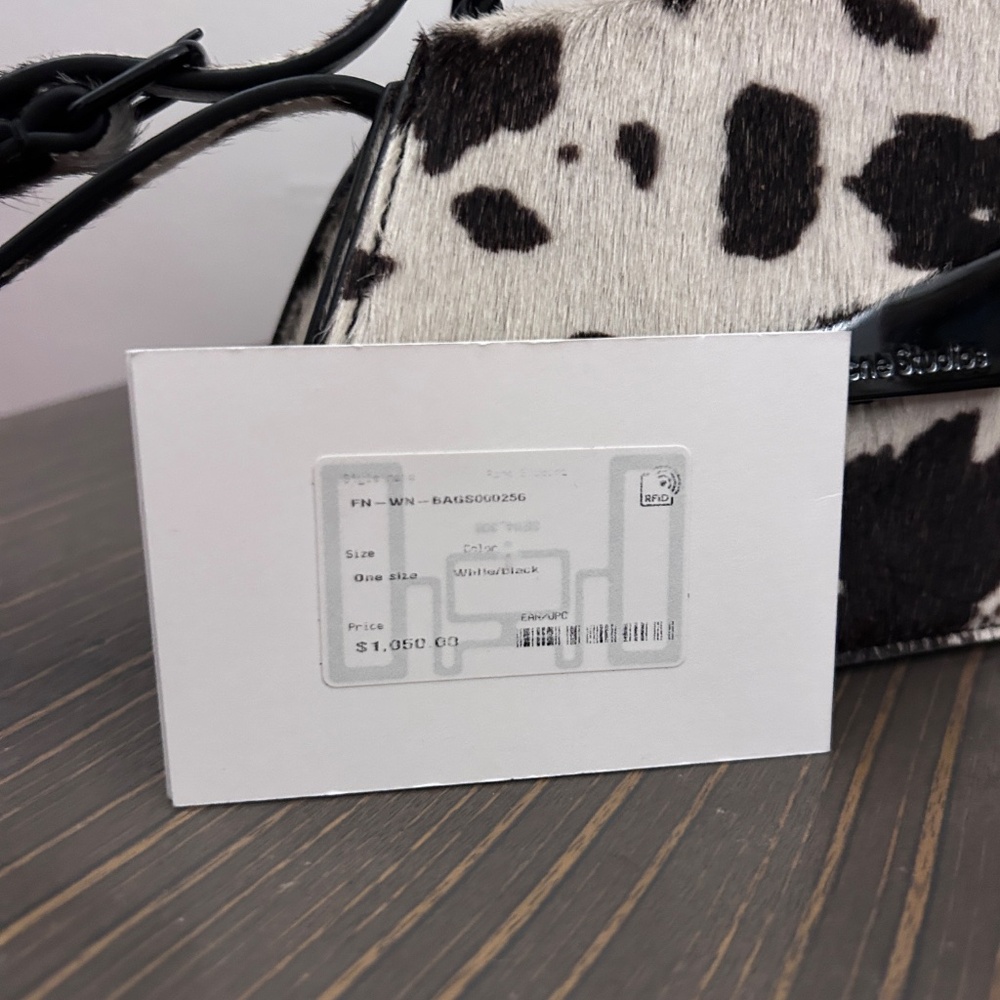 Acne Studios Ponyhair Distortion Bag  Cow Print w/ crossbody strap - Picture 9 of 11